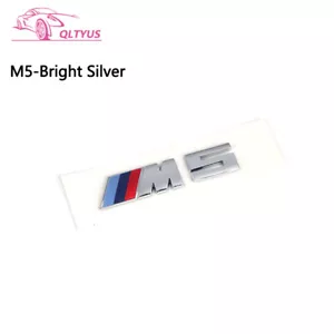 FOR BMW Silver Trunk Emblem M5 Small Lettering Decal Badge Set - Bild 1 von 5
