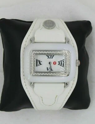 Correa de reloj Michele de cuero genuino NEGRO PATENTE 24 MM correa cierre de despliegue NUEVO Foto 1 de 4