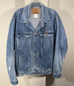Wrangler Distressed Blue Denim Trucker Jacket Men’s Size XL - Picture 1 of 10