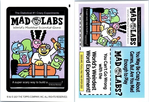 2021 WACKY PACKAGES MAY MONTHLY COUPON BACK CARD # 8 MAD LABS | eBay