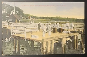 British Guiana Postcard The Landing Stage Penal Settlement Mazaruni River Old PC - Picture 1 of 22