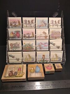 HOUSE MOUSE Stampabilities Wood Rubber Christmas Vintage Lot Stamps Note Cards