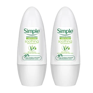 2 X Deodorante Roll-on Antitraspirante Lenitivo Semplice per Pelli Sensibili - 45ml - Foto 1 di 7