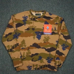 Scotch Soda Sweatshirt Mens Large Brown Camo Pullover Crew Reset Your Compass - Picture 1 of 10