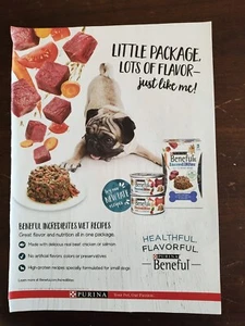 Revista Purina Beneful a página completa a color AD Cosmopolitan Pug Dog - Imagen 1 de 1