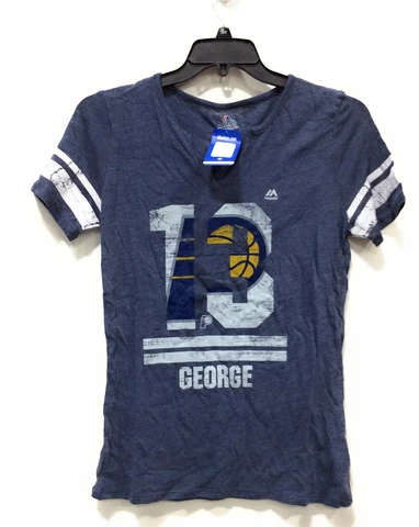 NBA Womens Indiana Pacers Short Sleeve Tee Shirt Paul George Blue White Size L Cover