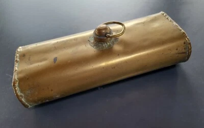 Bouillotte Ancienne En Laiton Cuivre Art Populaire  - Photo 1/4