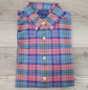 Vintage Men's Mervyns Cambridge Classics Short Sleeve Button Up Plaid Shirt - L - Picture 1 of 4