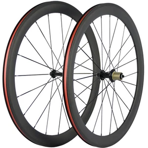 700C Clincher Carbon Road Bike Wheelset 50mm Ultra Light Carbon Wheels R13 Hub - Picture 1 of 7