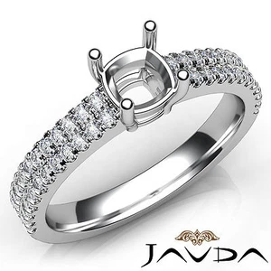 Cushion Diamond Semi Mount Prong Setting Engagement Ring 18k White Gold 0.50 Ctw - Picture 1 of 7