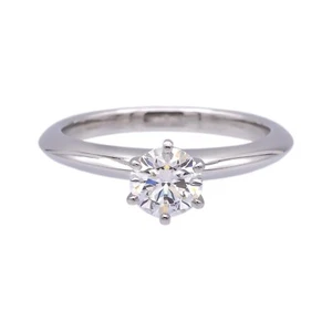 Tiffany & Co. Round Brilliant .53 ct H VS1 Diamond Solitaire Ring in Platinum - Picture 1 of 13