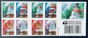 US 2023 CHRISTMAS SNOW GLOBES S/A FOREVER STAMPS BOOKLET PANE OF 20 #5816-5819 - Picture 1 of 2