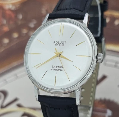 Watch USSR Poljot De Luxe ULTRA SLIM Vintage Soviet Mechanical Wristwatch 2209 - Image 1 of 4