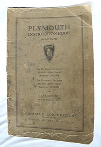 Vintage 1935 Plymouth Instruction Book Codes P1, P2 - Sept. 1935 - Picture 1 of 7