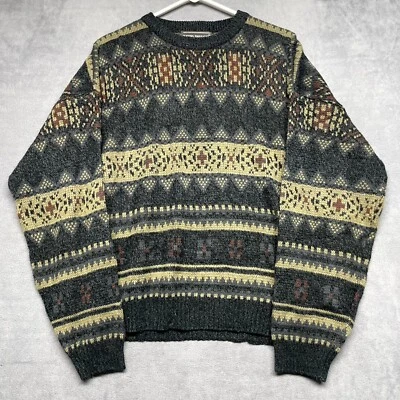 Винтажный мужской свитер David Taylor 2XL с многоцветным принтом 100% акриловый пуловер - Изображение 1 из 4