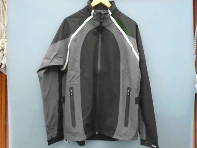 NEW MENS PROQUIP PRO-FLEX WATERPROOF FULL ZIP LINED JACKET ~ LARGE ~ BLACK/GREY - Image 1 of 4