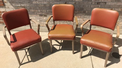 Lot of 3 Vintage Steelcase Aluminum Chairs Original Mid Century *see Description Cover
