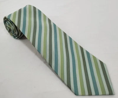 Concepts от Claiborne шелковый галстук синий зеленый коричневый диагональный узор дизайнер - Изображение 1 из 4