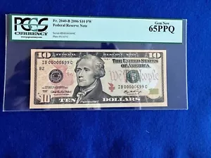 2006 - Low Serial # - $10 Federal Reserve Note - 65PPQ - Gem New (Item #24) - Picture 1 of 2