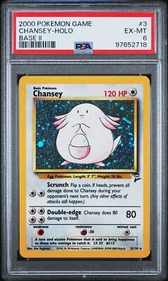 2000 Pokemon  Base Set II Chansey Holo #3 PSA 6 Rare - Image 1 of 2