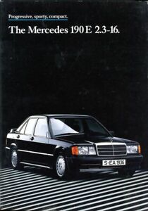 Mercedes-Benz W201 190E 2.3-16 UK market colour sales brochure 1984