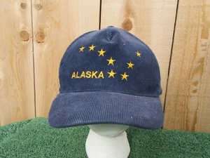 Vintage Arctic Circle Enterprises Alaska Blue Corduroy Snapback Baseball Hat Cap - Picture 1 of 7