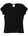 CHAMPION Womens T-Shirt Top UK 12 Medium Black Cotton BA23
