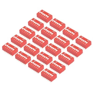 20 x DIP Switch Rosso 1 2 3 4 5 6 Posizioni Passo 2,54mm per Breadboard PCB - Foto 1 di 3