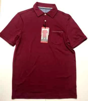 Tahari Men's Soft Knit Two Button Placket Polo Golf Shirt ~ Boysen Berry ~ M - Image 1 of 4
