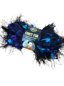 Vidrieras de hilo de piel de lujo marca León negras novedad pestañas azul púrpura 55 yardas - Imagen 1 de 4