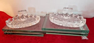 Jeannette Cube Cubist Clear Sawtooth Soap Dish (Set of 2)  5"x3"Depression Glass - Picture 1 of 9