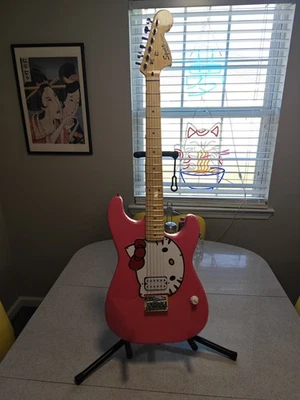 Hello Kitty Strat-Style Electric Guitar– Mint, , Free U.S. Shipping - Image 1 of 4