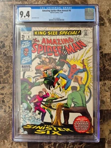 Amazing Spider-Man Anual #6 CGC 9.4 1969 Sinister Six John Romita Cubierta - Imagen 1 de 4