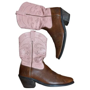 Ariat Cattle Drive Western Cowboy Boots Pink Brown 13620 Womens 10 B Leather - Picture 1 of 20