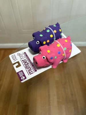 Multipet - Globlet 4” Pigs - Set Of Two- Latex Squeaky Dog Toy - Image 1 of 4