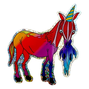 Sombrero de fiesta Alex Pardee pegatina holográfica caballo - Imagen 1 de 1