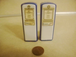Vtg Advertising GAS Pump Salt Pepper Shakers Tombstone ESSO WIGGINS Pittsburgh! - Picture 1 of 6