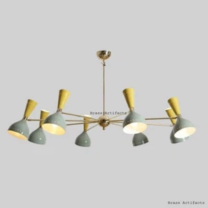 MID CENTURY BRASS SPUTNIK CHANDELIER VINTAGE STILNOVO ITALIAN DIABOLO LIGHTING - Picture 1 of 3