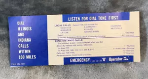 Tarjeta de instrucción superior telefónica vintage de los años 70 para teléfono de pago moneda de una sola ranura NOS - Imagen 1 de 3