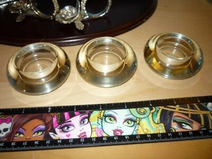 Household home decor 3 clear glass candle stick holders - Picture 1 of 2