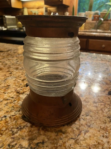 Vintage Electroline Light Fixture, Glass & Metal Cover