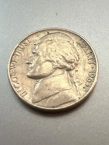 1963 Jefferson Nickel Coin United States No Mint Mark US Currency - Picture 1 of 3