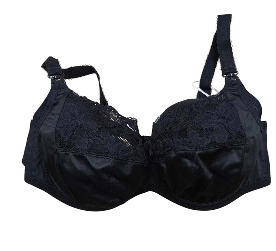 Sujetador de lactancia Elomi NEGRO Molly elástico con aros, EE. UU. 34I, UK 34G Foto 1 de 1