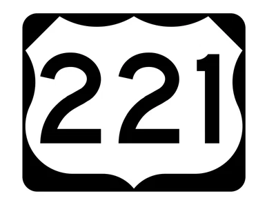 WINTER PARK PRODUCTS US Route 221 Sticker R2151 Highway Sign Road Sign