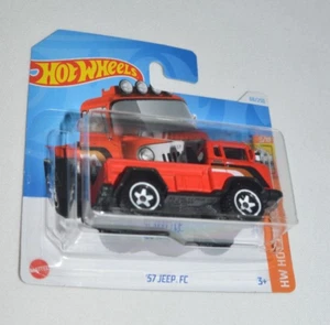 HOT WHEELS 2024 HW HOT TRUCKS 3/10 - ' 57 JEEP FC ROJO EN UNA TARJETA CORTA - Imagen 1 de 5
