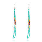 Multi Color Boho Beads Earrings Bohemian Beaded Long Drop Dangle Earrings 2689
