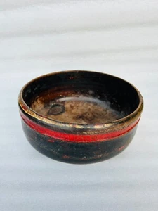 Antique Big Wooden Round Shape Kitchenware Bowl Old Hand Made Fruit Bowl - Picture 1 of 4