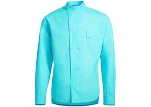 Mugler X H&M Blue Organic Cotton Double Breasted Poplin Shirt MEDIUM BNWT RARE - Picture 1 of 7