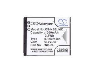 BATTERIE 1000mAh NB-6L NB-6LH For Canon Digital IXUS 200IS 210, IXUS 105 300 - Picture 1 of 5
