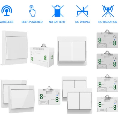 230V Funk Schalter Set 433Mhz Wandschalter Doppelschalter Lichtschalter Taster - Bild 1 von 4